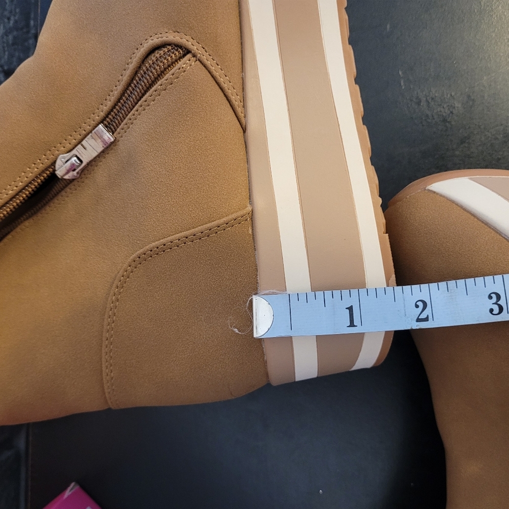 Nwt Jessica Carlyle "Freedom" Platform Wedge Ankle Boots, Size 11 - Picture 7 of 8